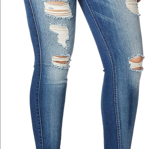 Seven For All Mankind Ankle Skinny with Destroy in Distressed Light Size 25 - Picture 4 of 12